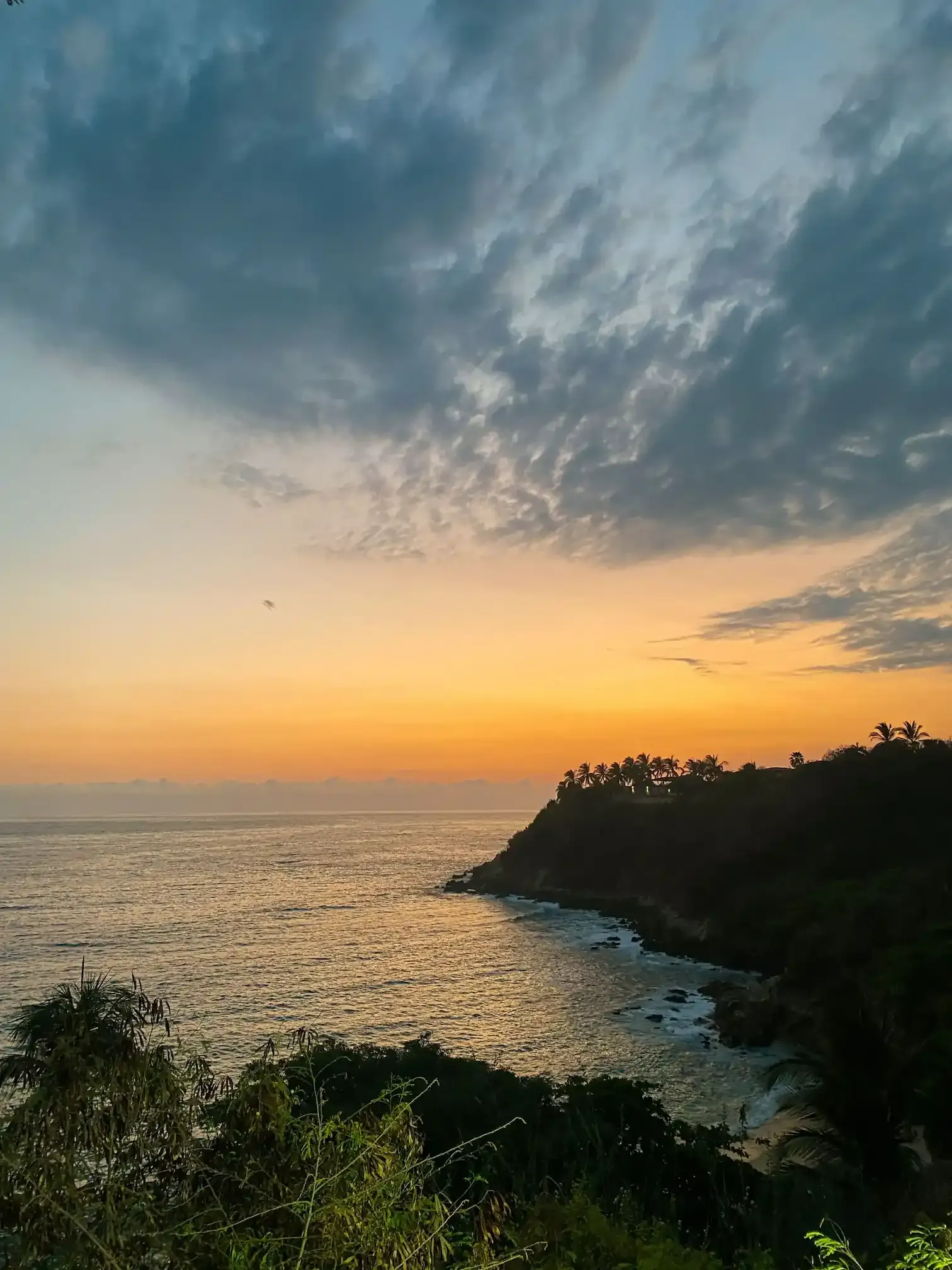 Sunset over the Pacific coast near La Punta